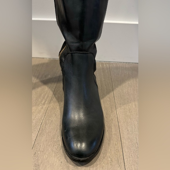Steve Madden Riding Boot Black with Gold Zippers - Picture 6 of 11